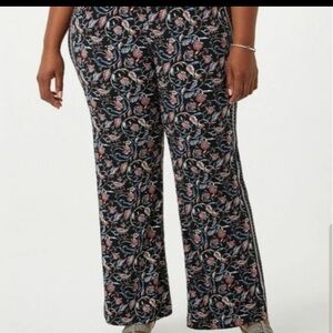 Roz & Ali Wide Leg Floral Pants Size 2X